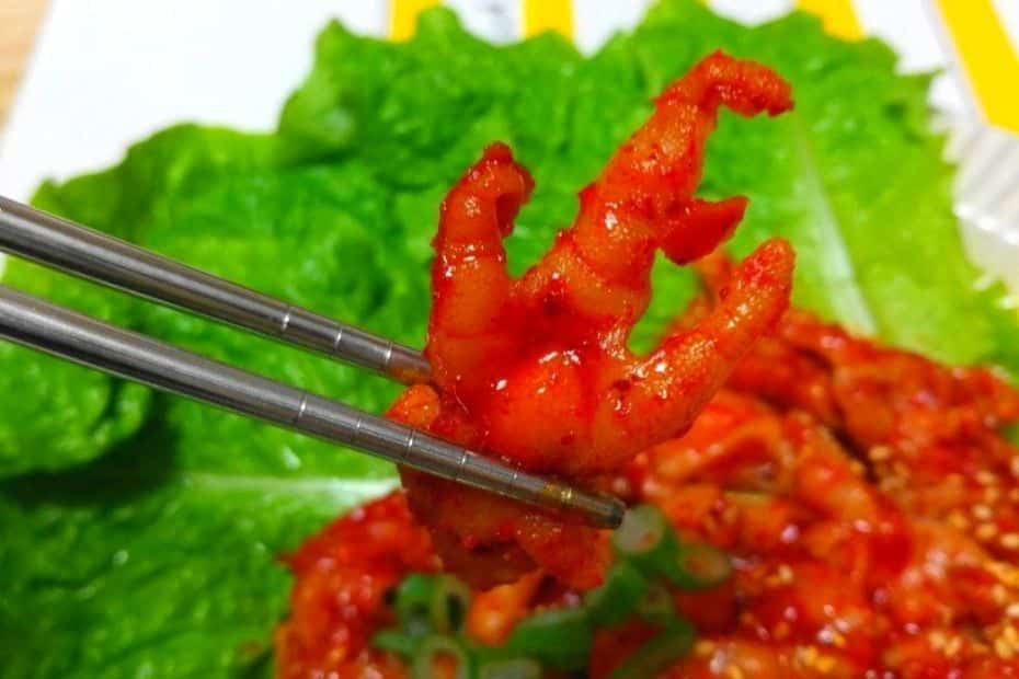 20 Best Korean Winter Foods: Street Snacks And Hot Dishes 24 Dakbal Korean spicy chicken feet
