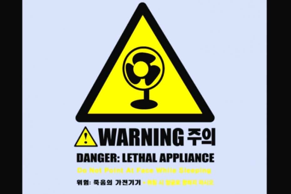 Korean Fan Death Myth: Why Are Koreans Scared Of Fans? 6 Electric fan warning sign