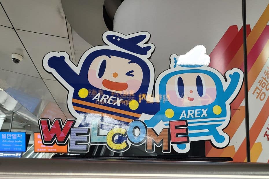 WOWPASS Korea Review: How To Use WOWPASS With T-Money 2024 43 AREX Mascots at Incheon Airport