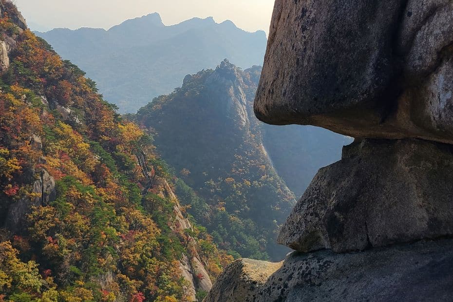 How To Hike Bukhansan Baegundae Peak: Seoul's Best Hike 2024 49 Autumn foliage seen from Baegundae Peak