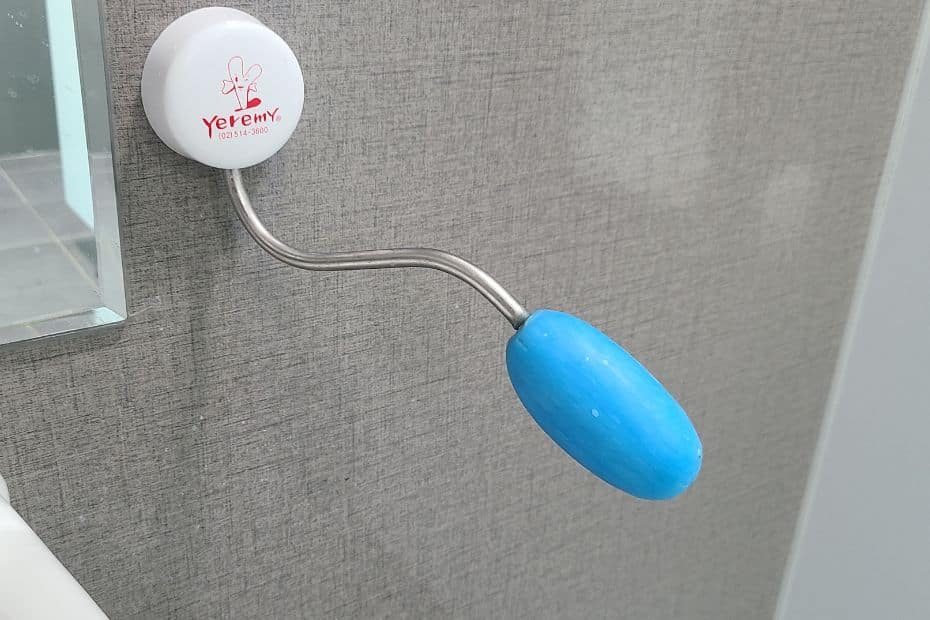 Korean Public Toilets: What Are Restrooms In Korea Like? 22 Blue soap on a metal pole in a Korean public toilet