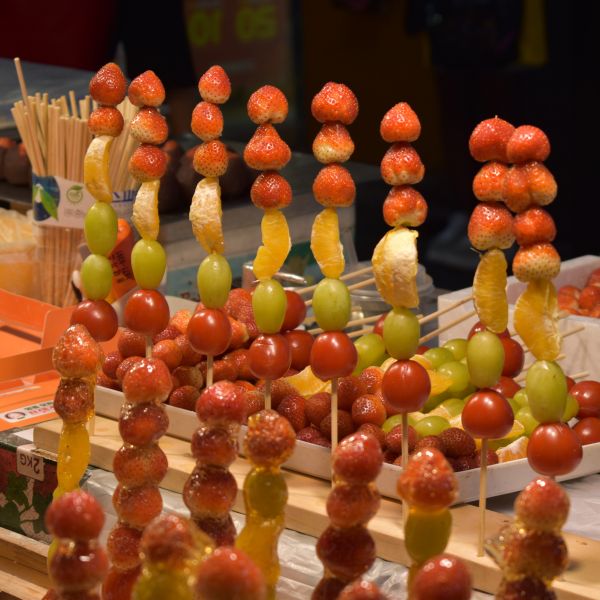 Candied strawberries and other fruits Candied strawberries and other fruits
