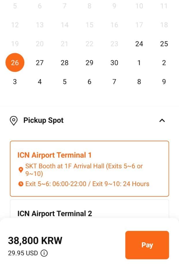 WOWPASS Korea Review: How To Use WOWPASS With T-Money 2024 32 Confirming Pickup Location WOWPASS