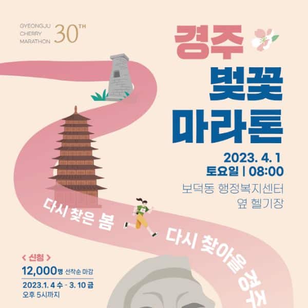 Best Korean Spring Festivals 2024: Nature, Culture, Blossoms 28 Gyeongju Cherry Blossom Marathon Korea
