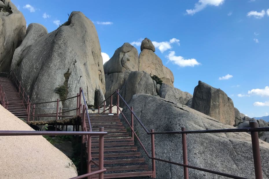 Hiking Seoraksan National Park And How To Get There 2024 14 Hiking staircase among rocky peaks