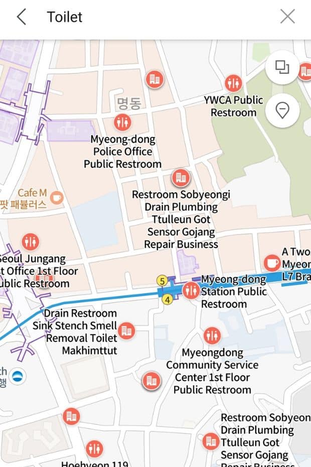 Korean Public Toilets: What Are Restrooms In Korea Like? 14 How To Use Naver Maps To Find A Toilet In Korea In English