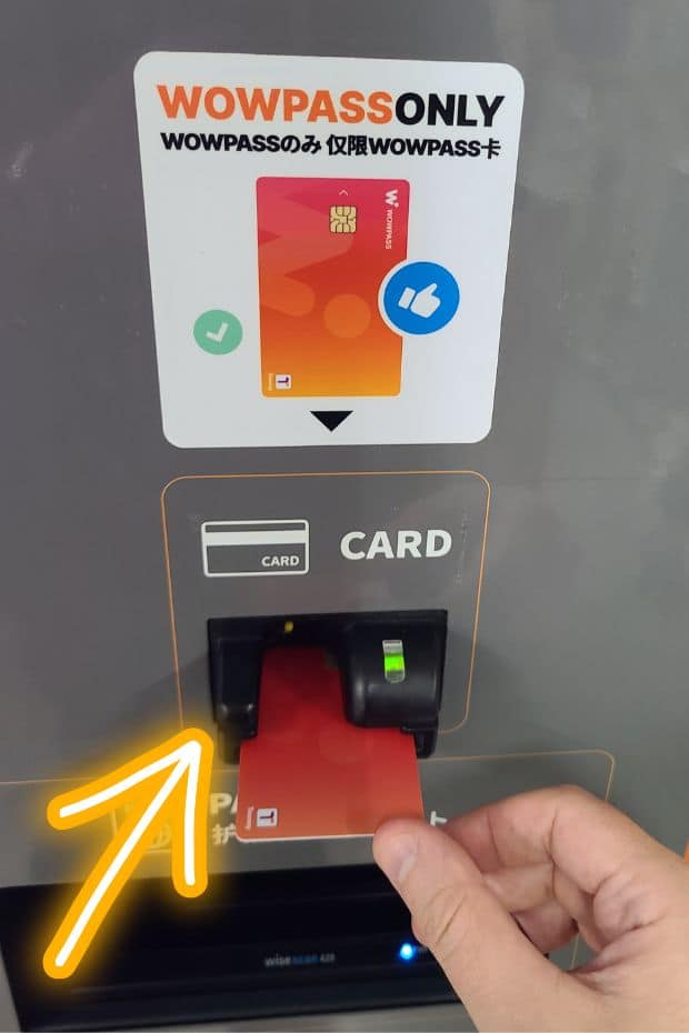 WOWPASS Korea Review: How To Use WOWPASS With T-Money 2024 67 Inserting Card into WOWPASS Machine