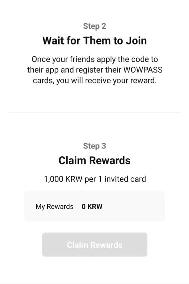 WOWPASS Korea Review: How To Use WOWPASS With T-Money 2024 79 Inviting Friends In WOWPASS App Extra Steps