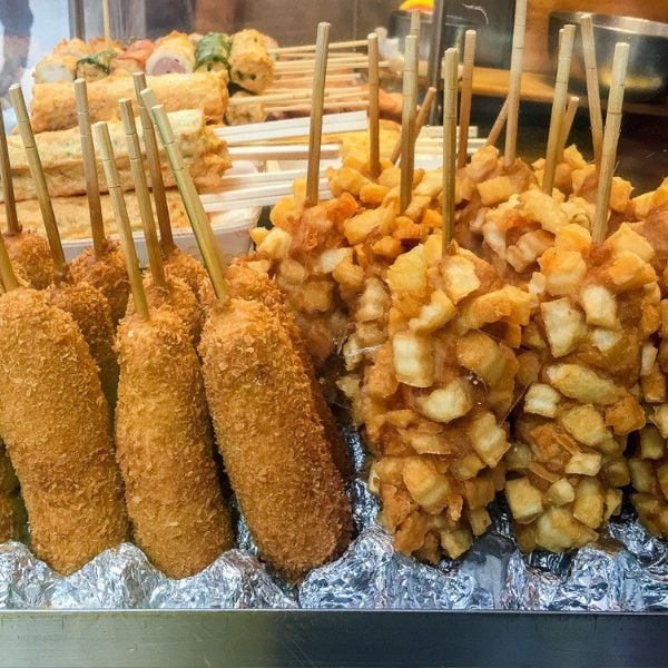 Korean style potato hot dogs Korean style potato hot dogs