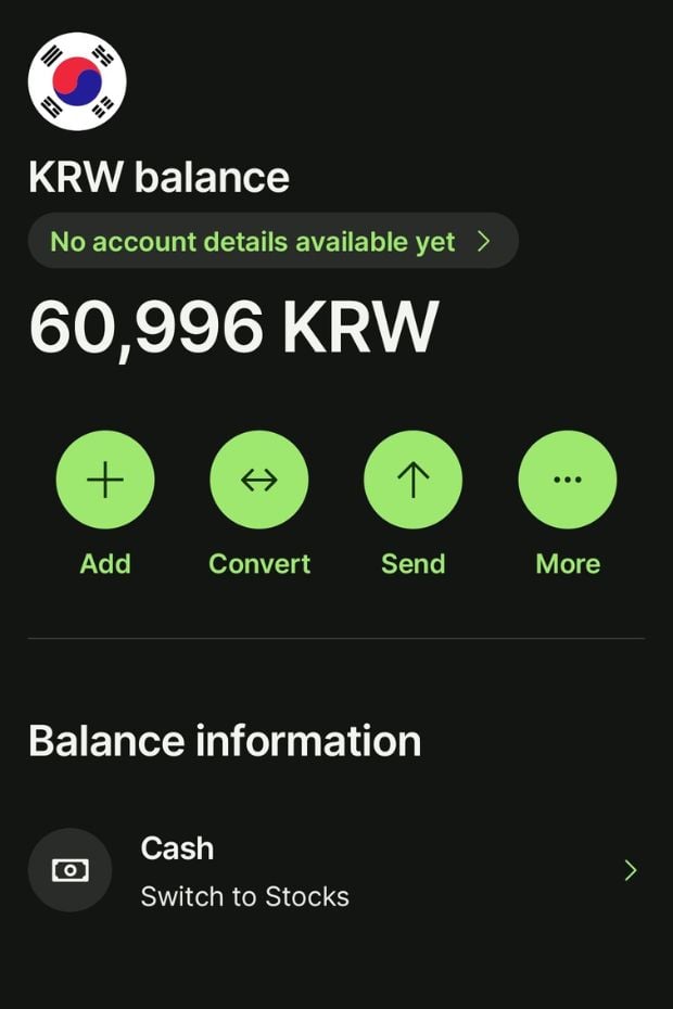 How I Use Wise To Send Money To Korea From Other Countries 10 Korean won balance on Wise app