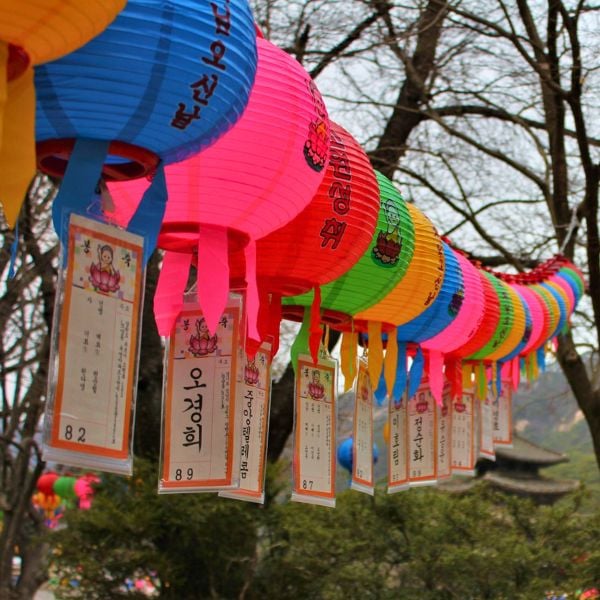 Do A Temple Stay In Korea For An Amazing Experience In 2024 5 Lanterns at Beopjusa Temple in Songnisan National Park
