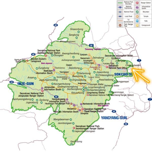 Hiking Seoraksan National Park And How To Get There 2024 8 Map of Seoraksan National Park Korea