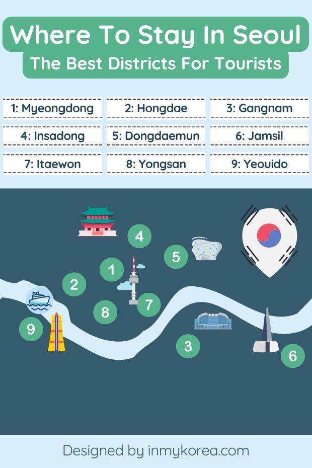 Where To Stay In Seoul 2024: District Guide For Tourists 5 Map Of Where To Stay In Seoul