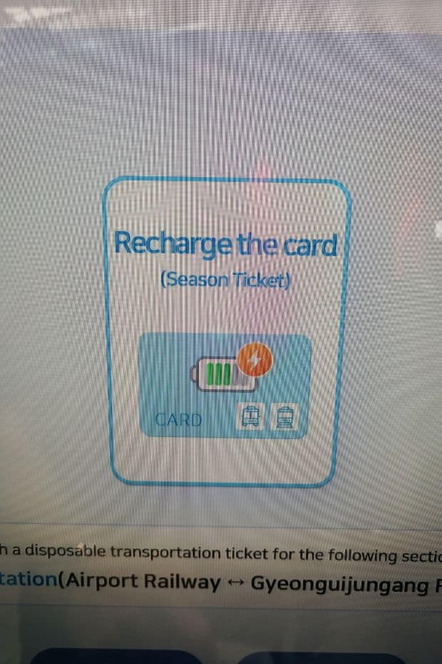 WOWPASS Korea Review: How To Use WOWPASS With T-Money 2024 49 Option to recharge T-Money Card on ticket machine