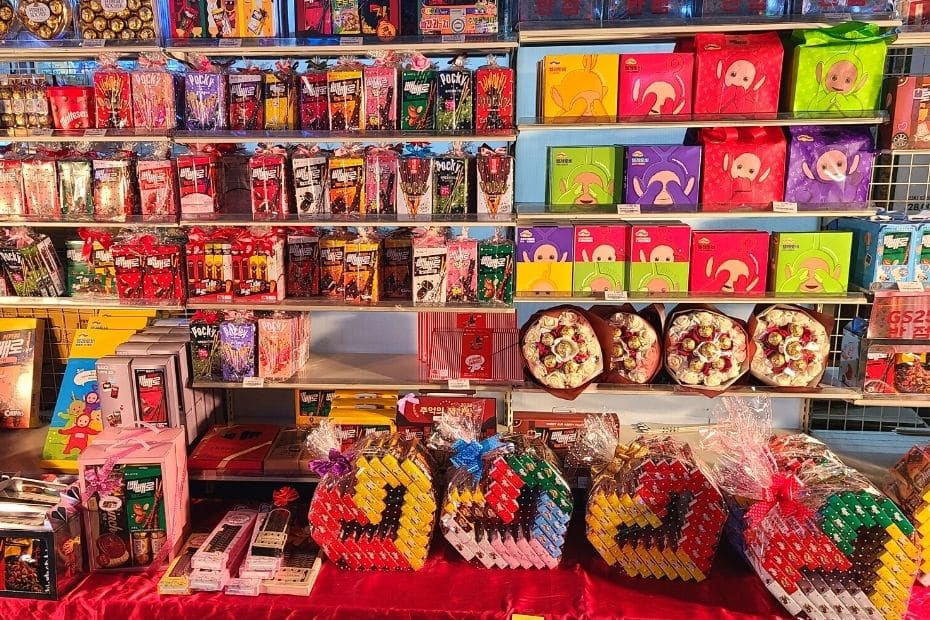 How To Celebrate Korean Pepero Day 2024 And Fun Pepero Facts 22 Pepero Day display outside a Korean convenience store