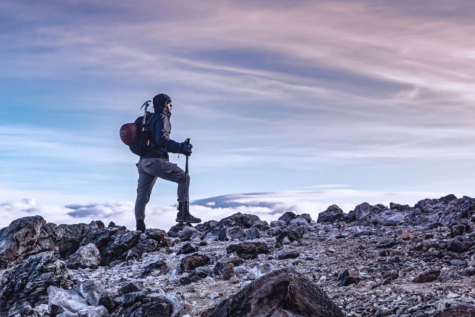 How To Hike Bukhansan Baegundae Peak: Seoul's Best Hike 2024 51 Person in hiking gear on a mountain