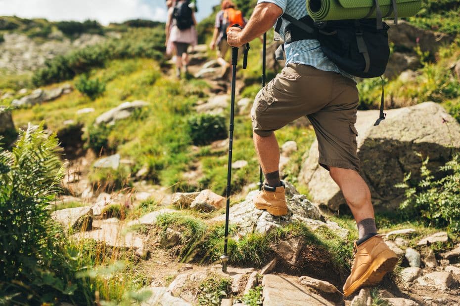 Hiking Seoraksan National Park And How To Get There 2024 40 Person mountain hiking with hiking sticks