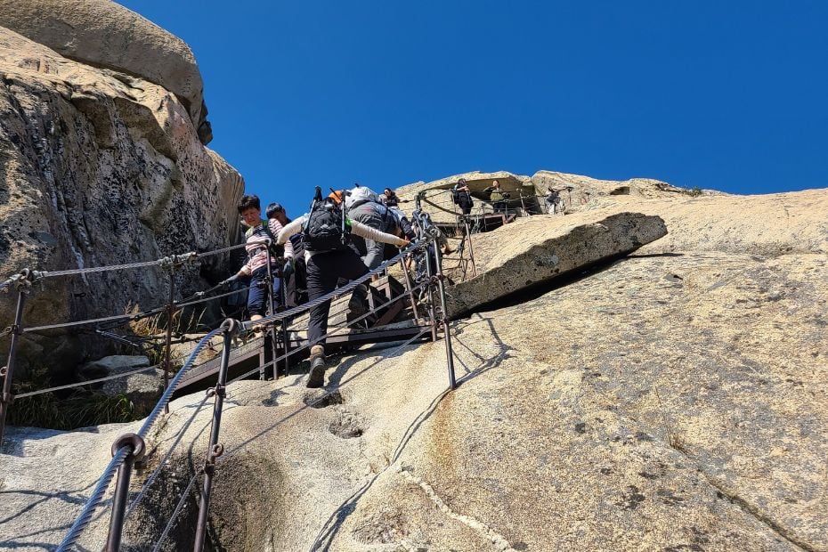 How To Hike Bukhansan Baegundae Peak: Seoul's Best Hike 2024 37 Rocky ascent to the top of Baegundae Peak
