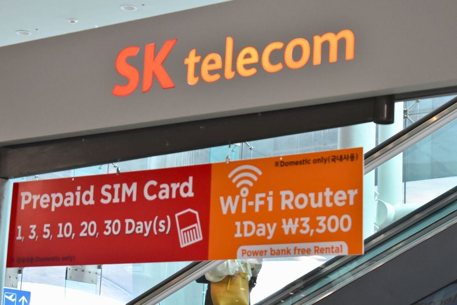 4G SK SIM Card Review: The Best Korean SIM For Tourists 2024 7 SK Telecom Sign Incheon Airport