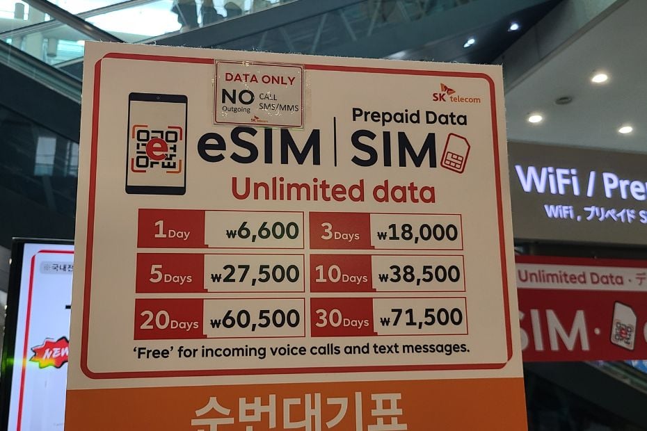 4G SK SIM Card Review: The Best Korean SIM For Tourists 2024 13 SK Telecom SIM Card Prices Incheon Airport