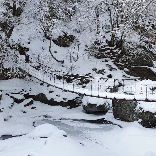 A Guide To Winter In Korea 2024: 20+ Best Winter Activities 22 Snow covered bridge at Jirisan National Park Korea