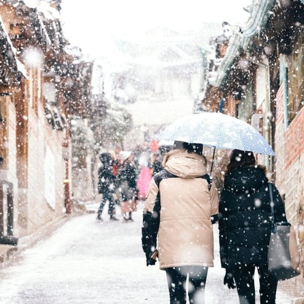 Snowy streets of Bukchon Hanok Village Snowy streets of Bukchon Hanok Village