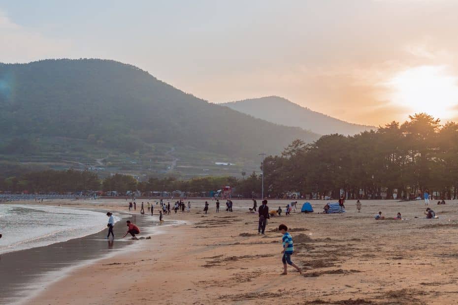 15 Best Places To Go Cycling In Korea: From Coast To Mountains 12 Sunset at the beach at Namhae in Korea