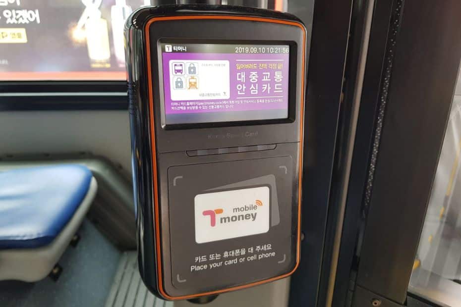 Complete South Korea Travel Guide 2024: Korean Travel Tips 53 T-Money card machine to pay for public transport in Korea