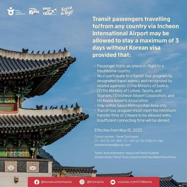 Complete South Korea Travel Guide 2024: Korean Travel Tips 10 Transit passenger tour information for South Korea