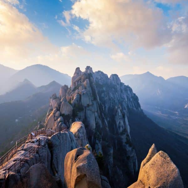 Hiking Seoraksan National Park And How To Get There 2024 16 Ulsanbawi Peak with clouds and blue sky