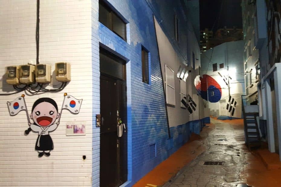 Expat Life In Korea: A Guide To Living In Korea As An Expat 14 Korean street with Korean flags and murals
