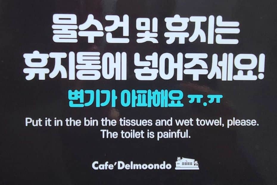 70 Funny Korean Signs, Images, And Konglish Fails 2024 11 Warning sign about how to use the toilet