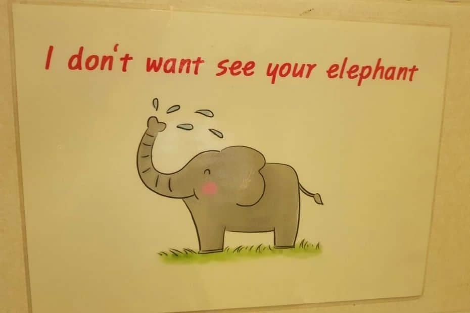 70 Funny Korean Signs, Images, And Konglish Fails 2024 15 I don't wanna see your elephant toilet sign