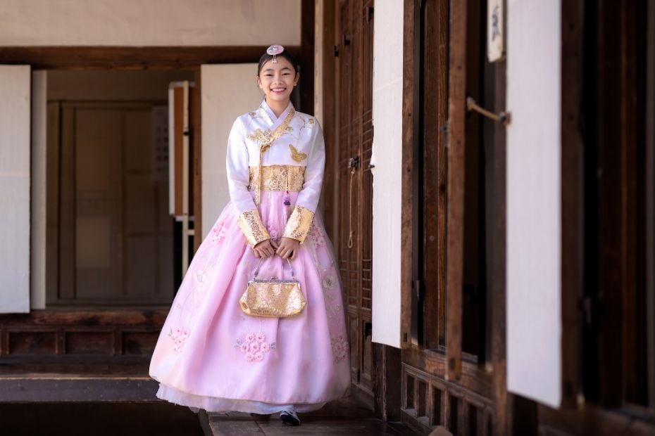 What To See And Do in Bukchon Hanok Village Seoul In 2024 8 Woman in Korean hanbok outside a hanok