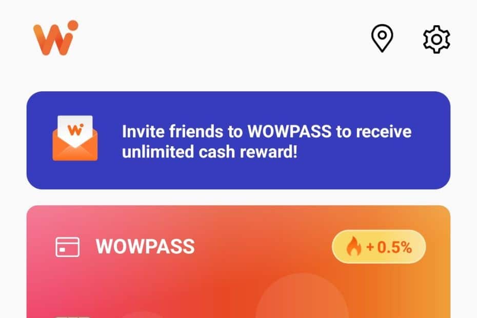 WOWPASS Korea Review: How To Use WOWPASS With T-Money 2024 71 WOWPASS App home screen