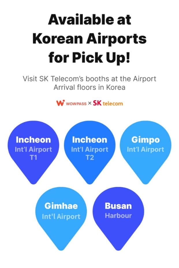 WOWPASS Korea Review: How To Use WOWPASS With T-Money 2024 26 WOWPASS Available Airport Locations