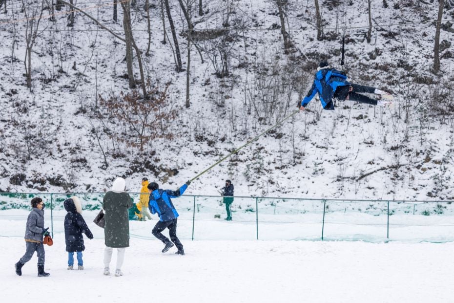 Is The Chilgapsan Ice Fountain Festival 2024 Worth Visiting? 6 Zip line at Chilgapsan Ice Fountain Festival Korea